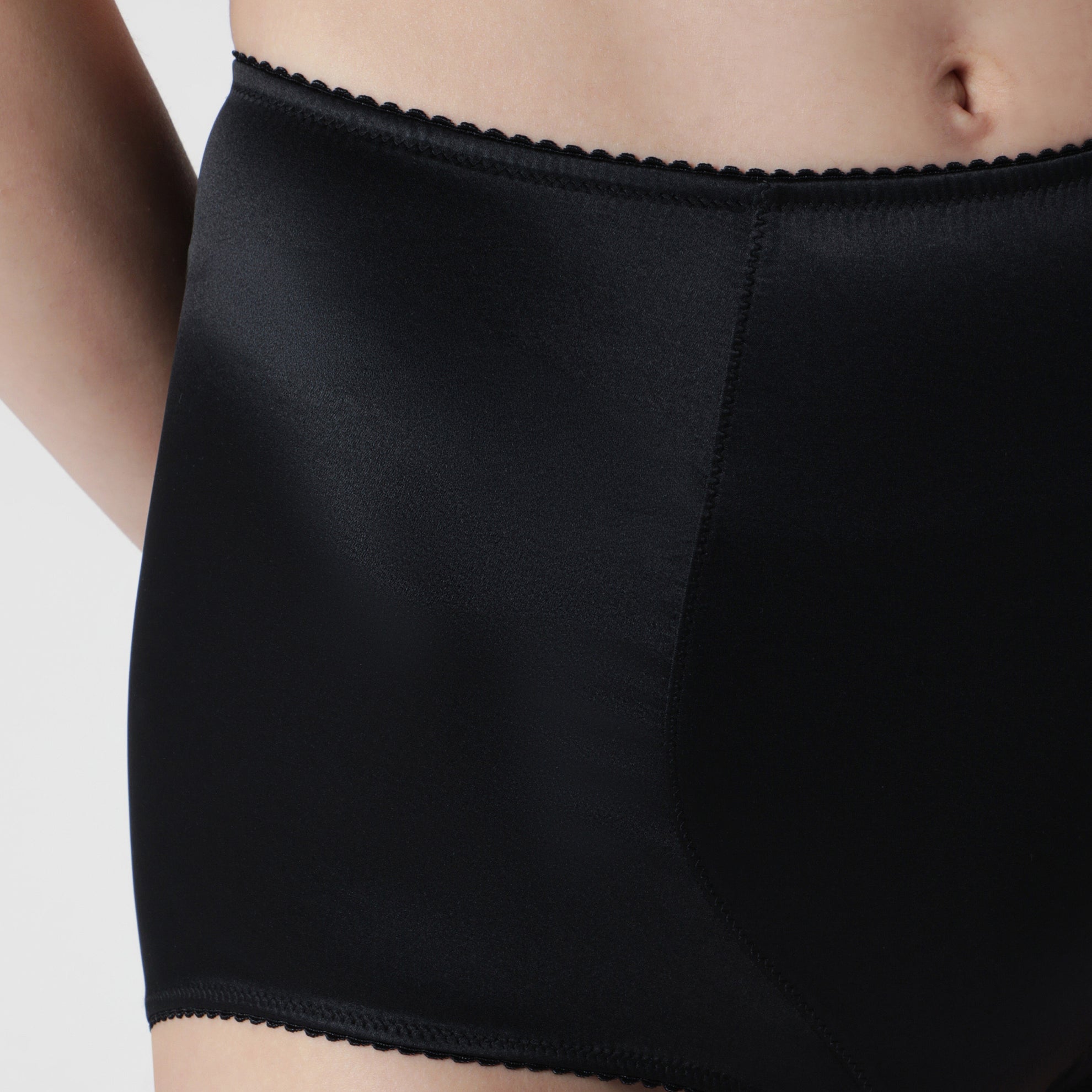 Black satin culottes