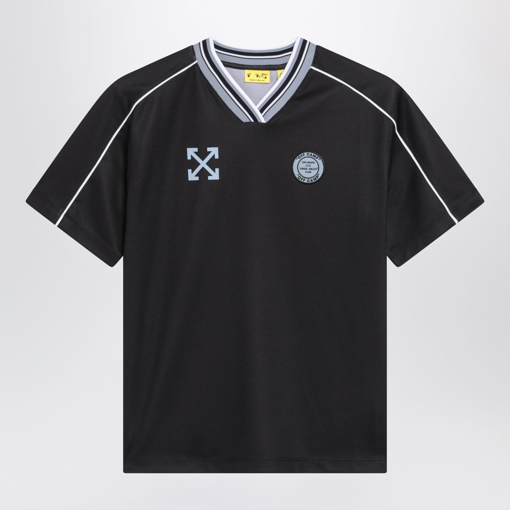 Black Football Jersey With Logo Patch