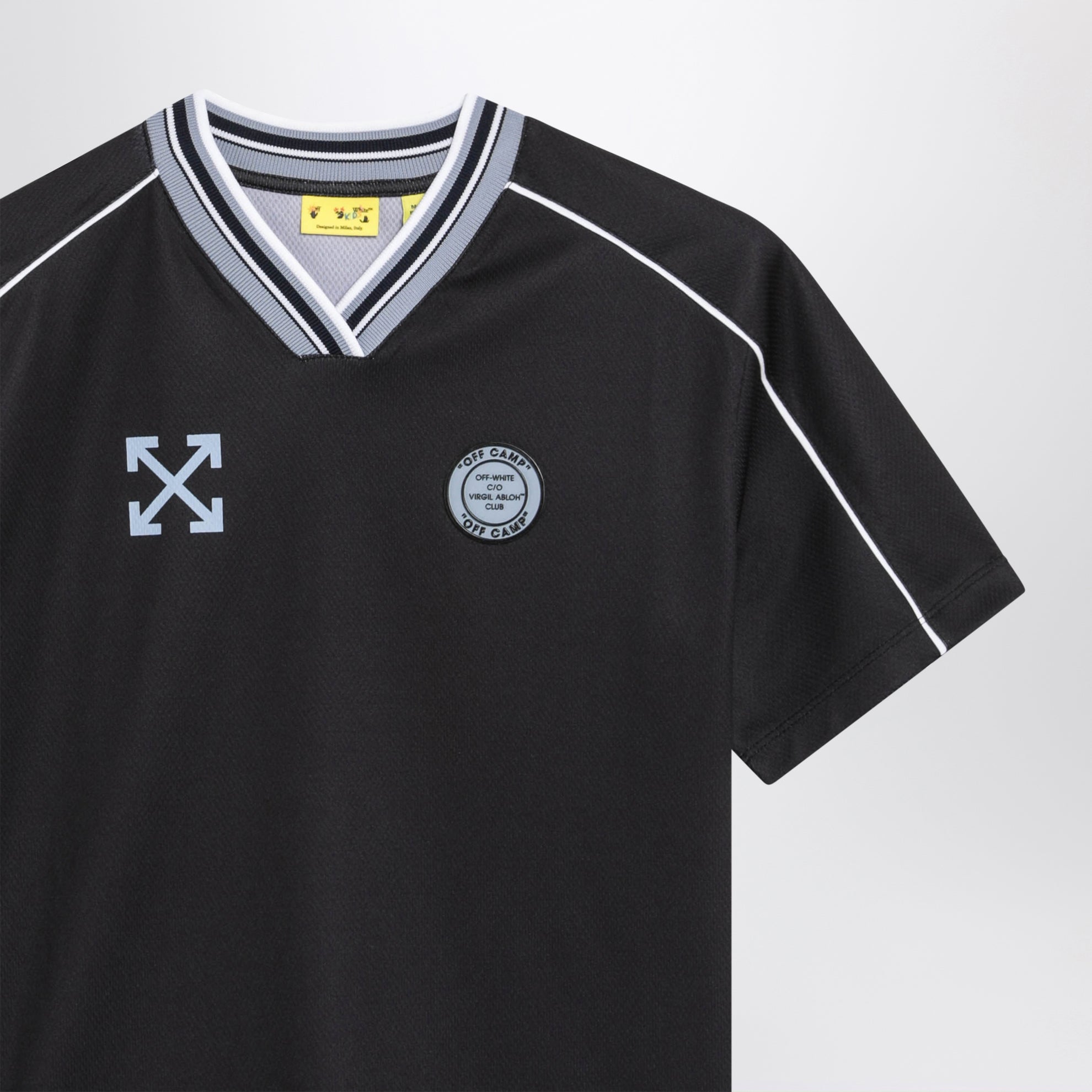 Black Football Jersey With Logo Patch