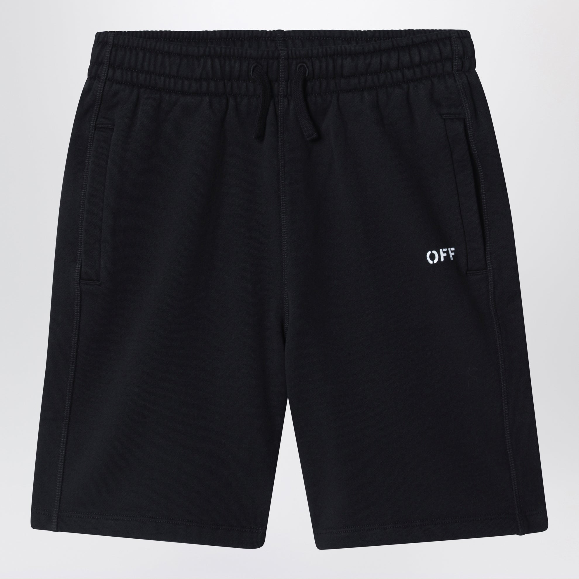 Black shorts with logo print
