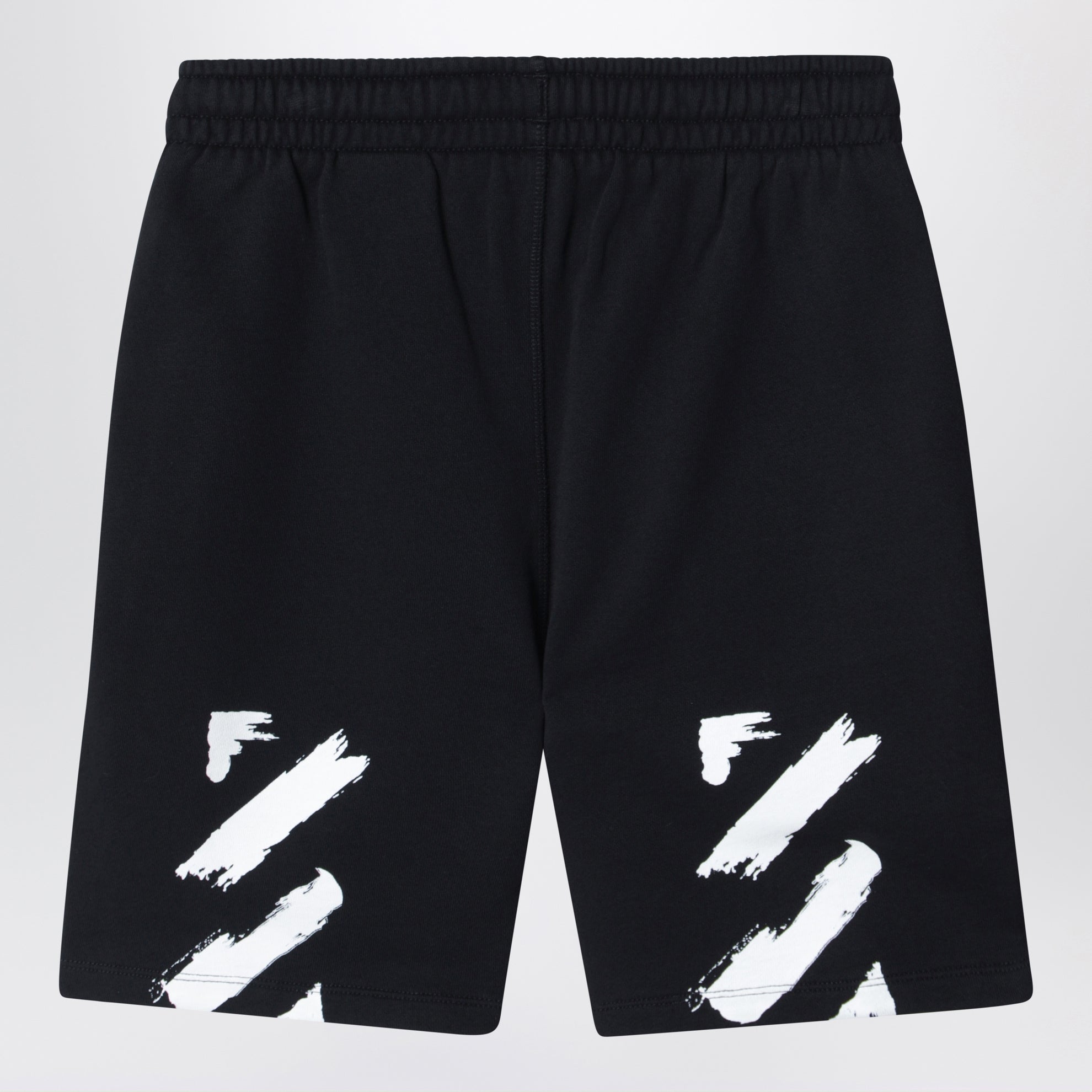 Black shorts with logo print