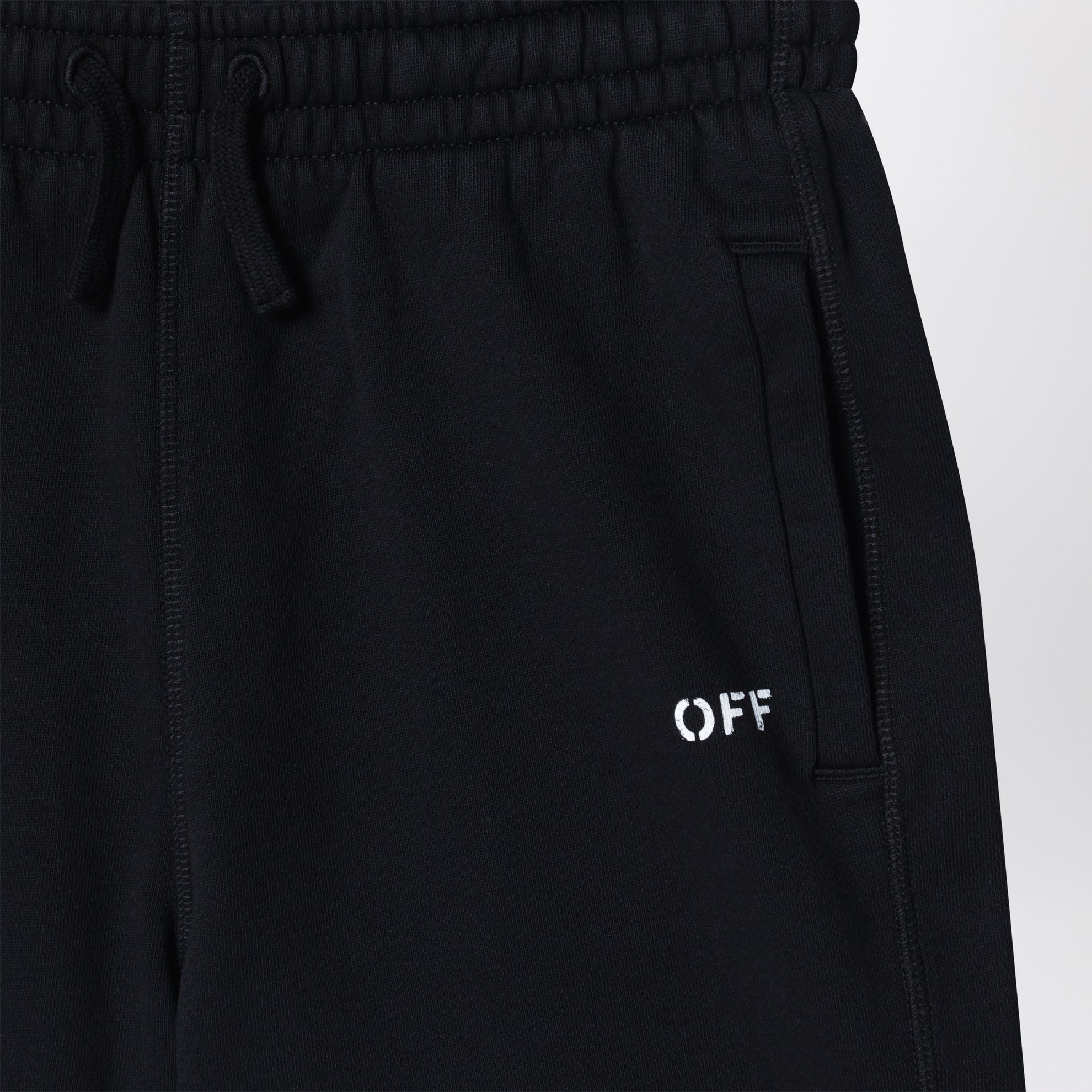 Black shorts with logo print