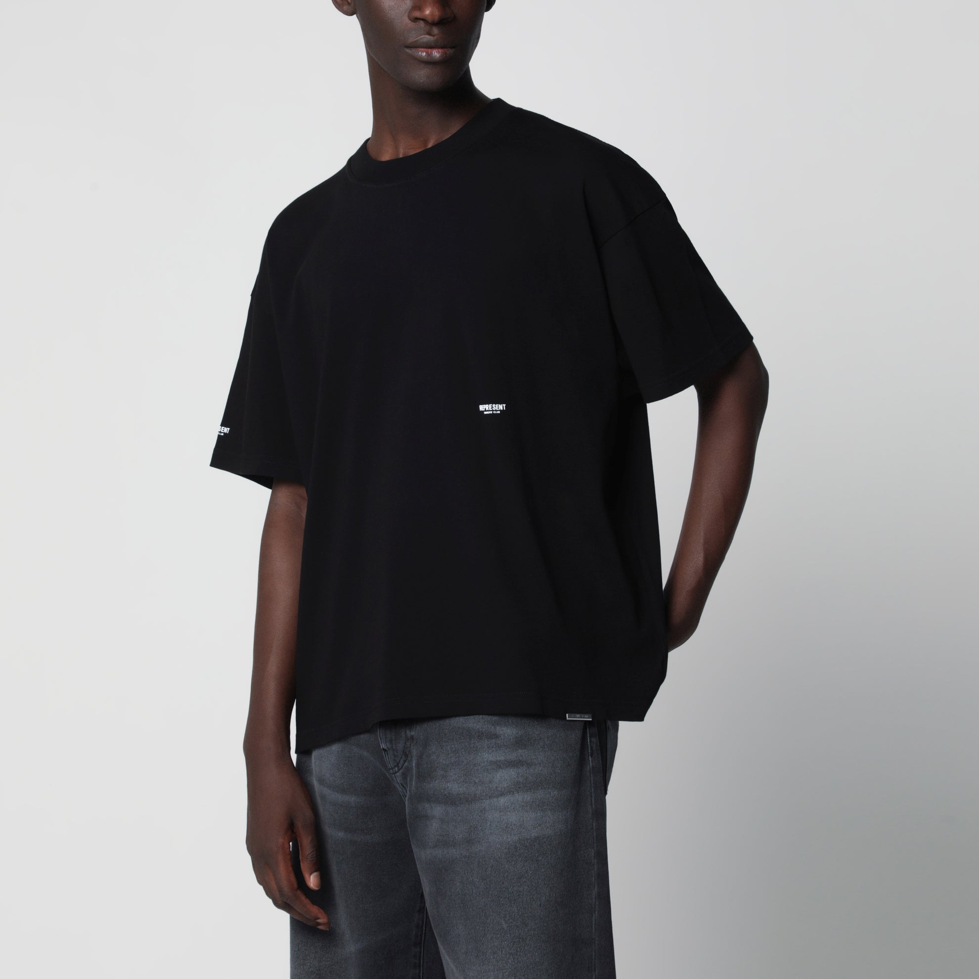 Schwarzes Micro Owners Club T-Shirt aus Baumwolle