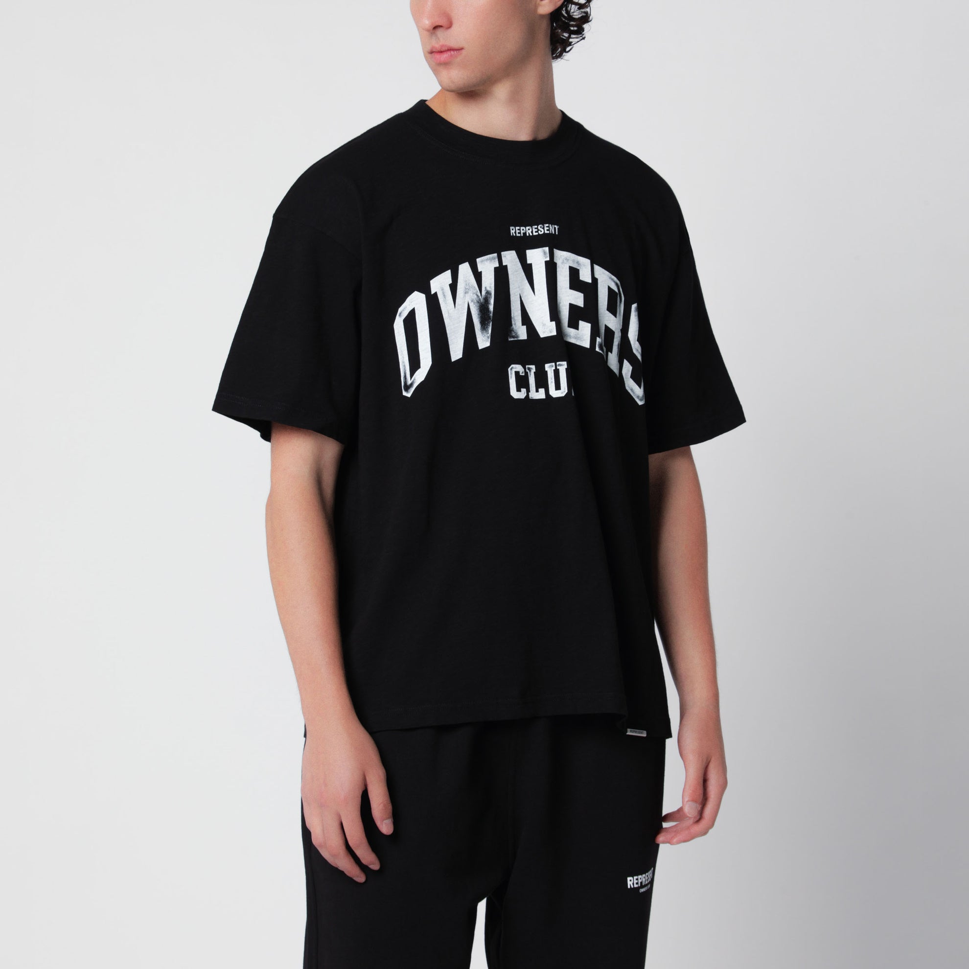 T-shirt nera in cotone Owners Club