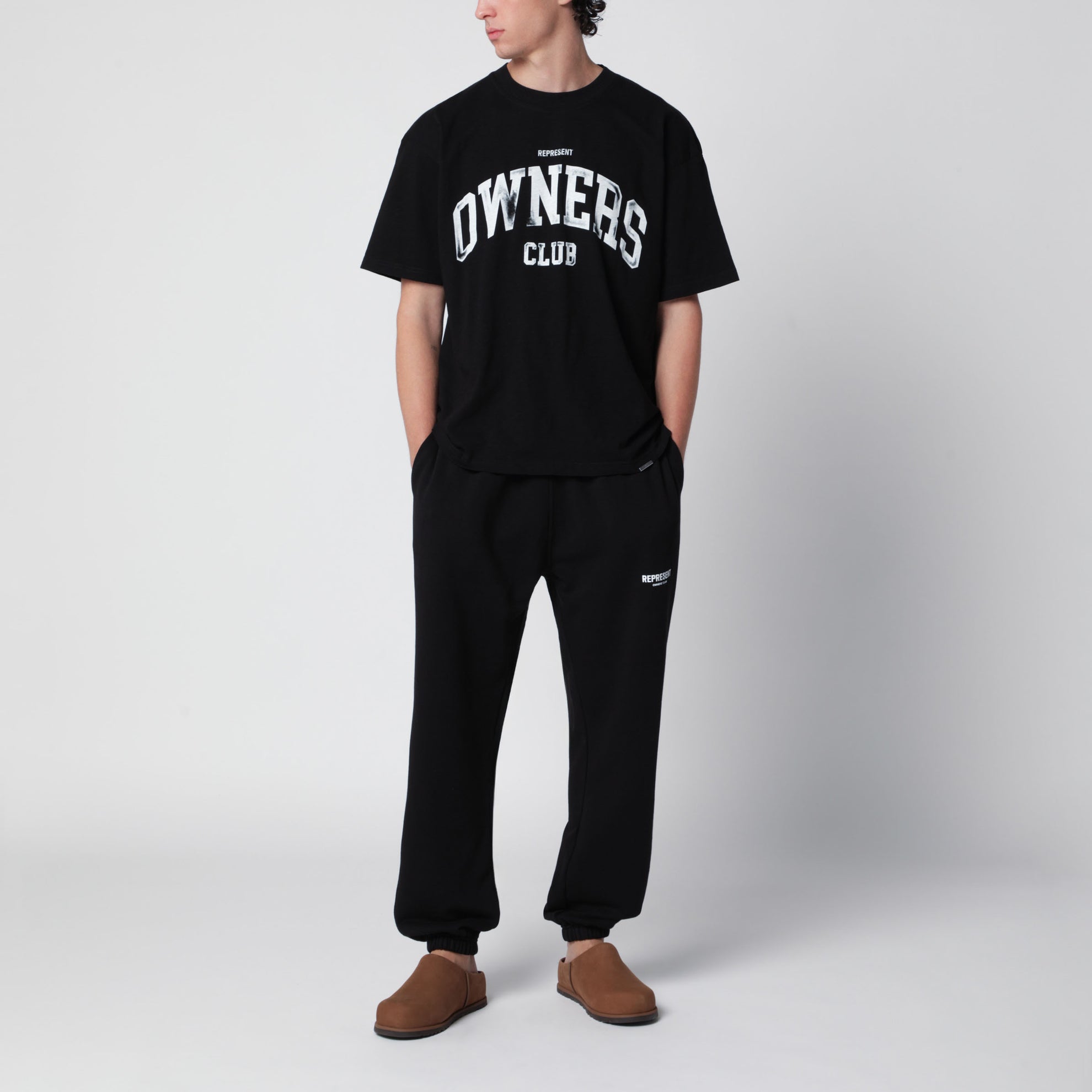 T-shirt nera in cotone Owners Club