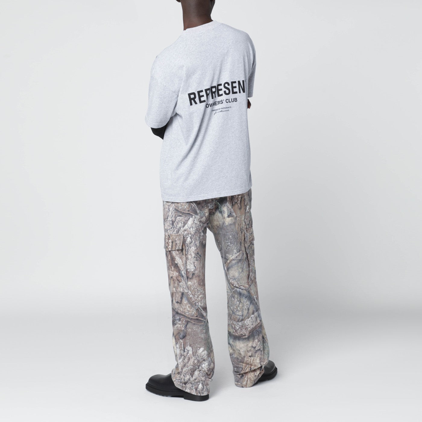 Grey cotton T-shirt with logo