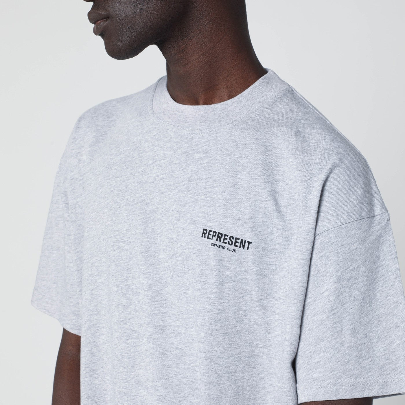 Grey cotton T-shirt with logo
