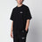 T-shirt nera in cotone con logo