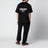 T-shirt nera in cotone con logo