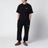 T-shirt nera in cotone con logo
