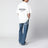 T-shirt bianca in cotone con logo