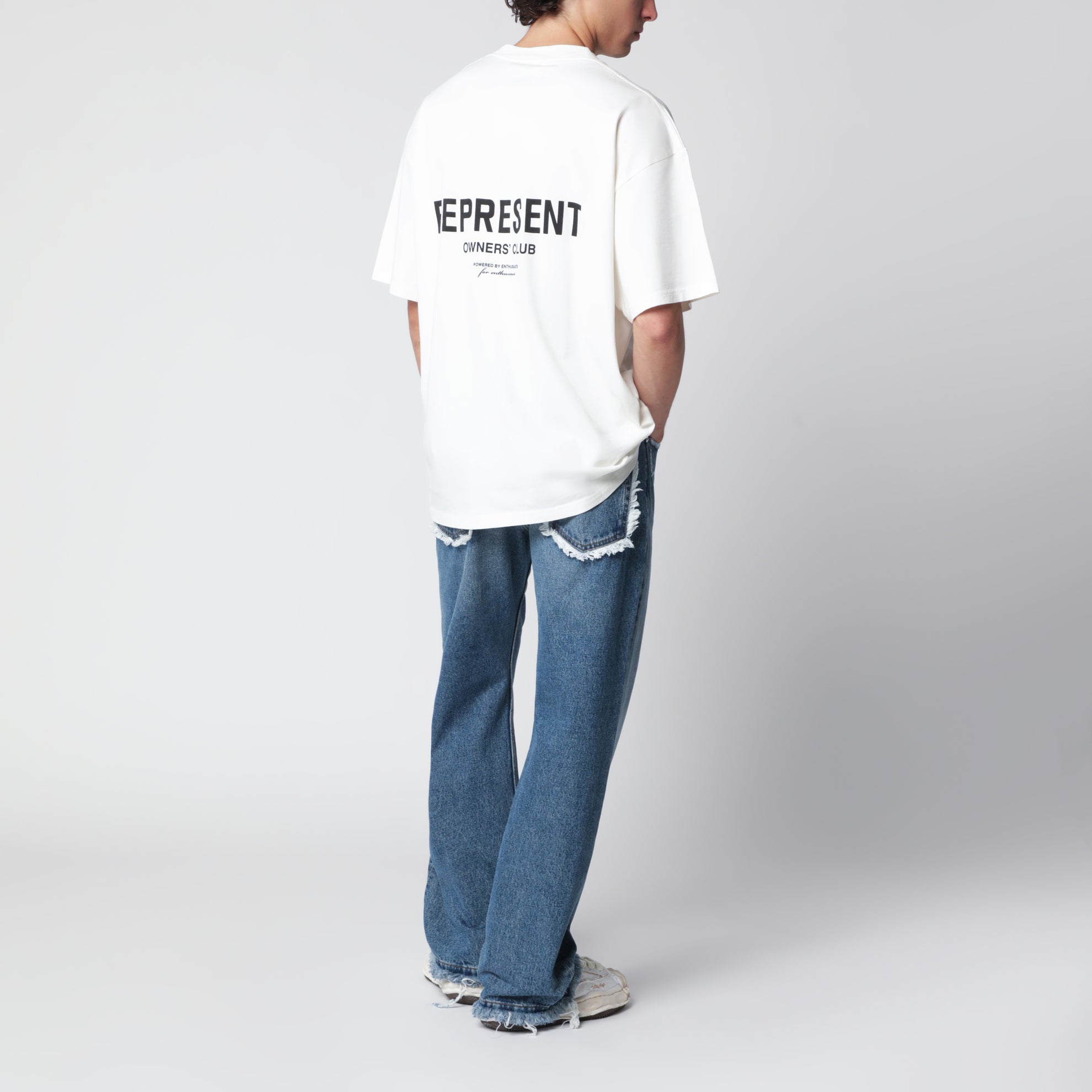 T-shirt bianca in cotone con logo