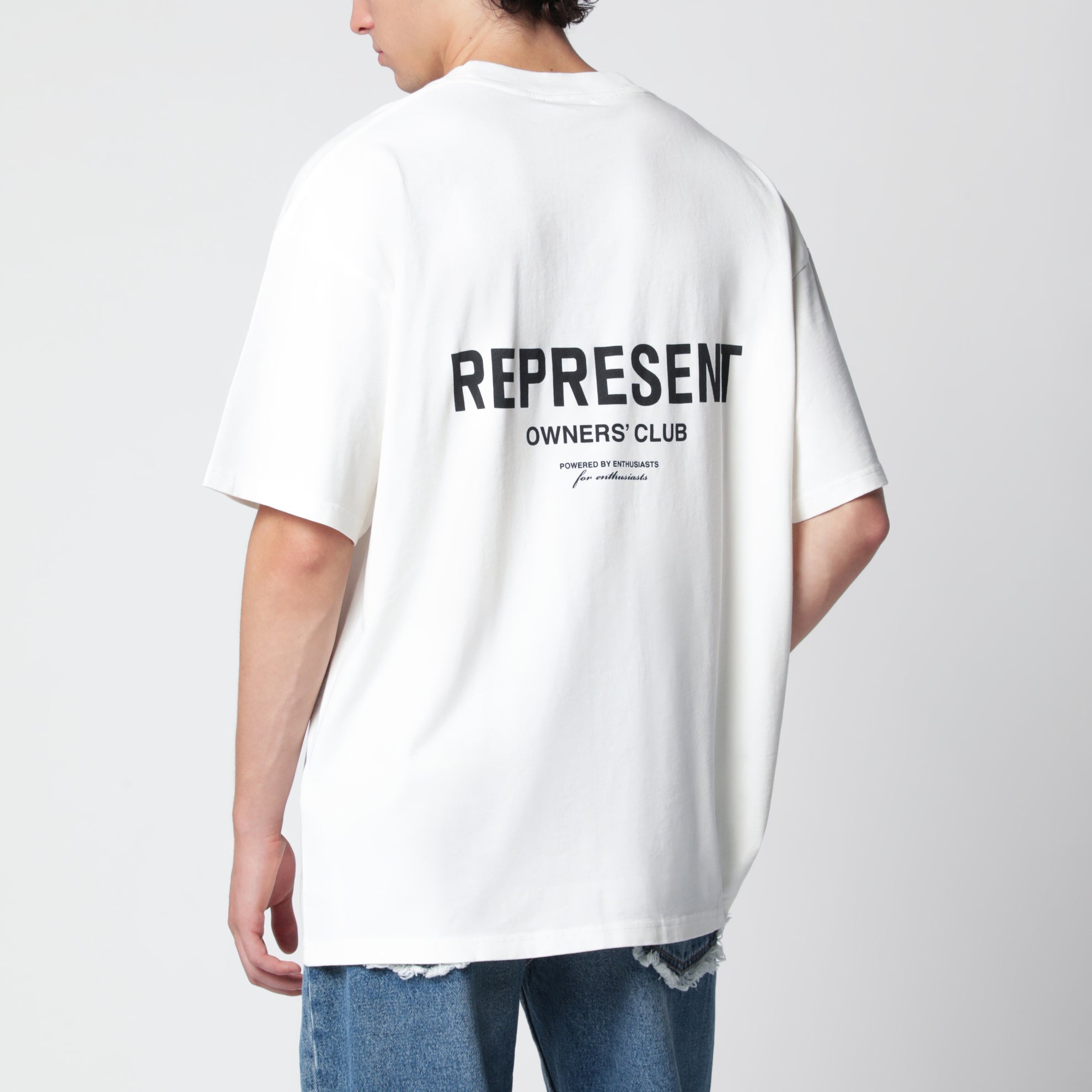 T-shirt bianca in cotone con logo