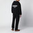 Felpa con zip nera in cotone