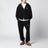Felpa con zip nera in cotone