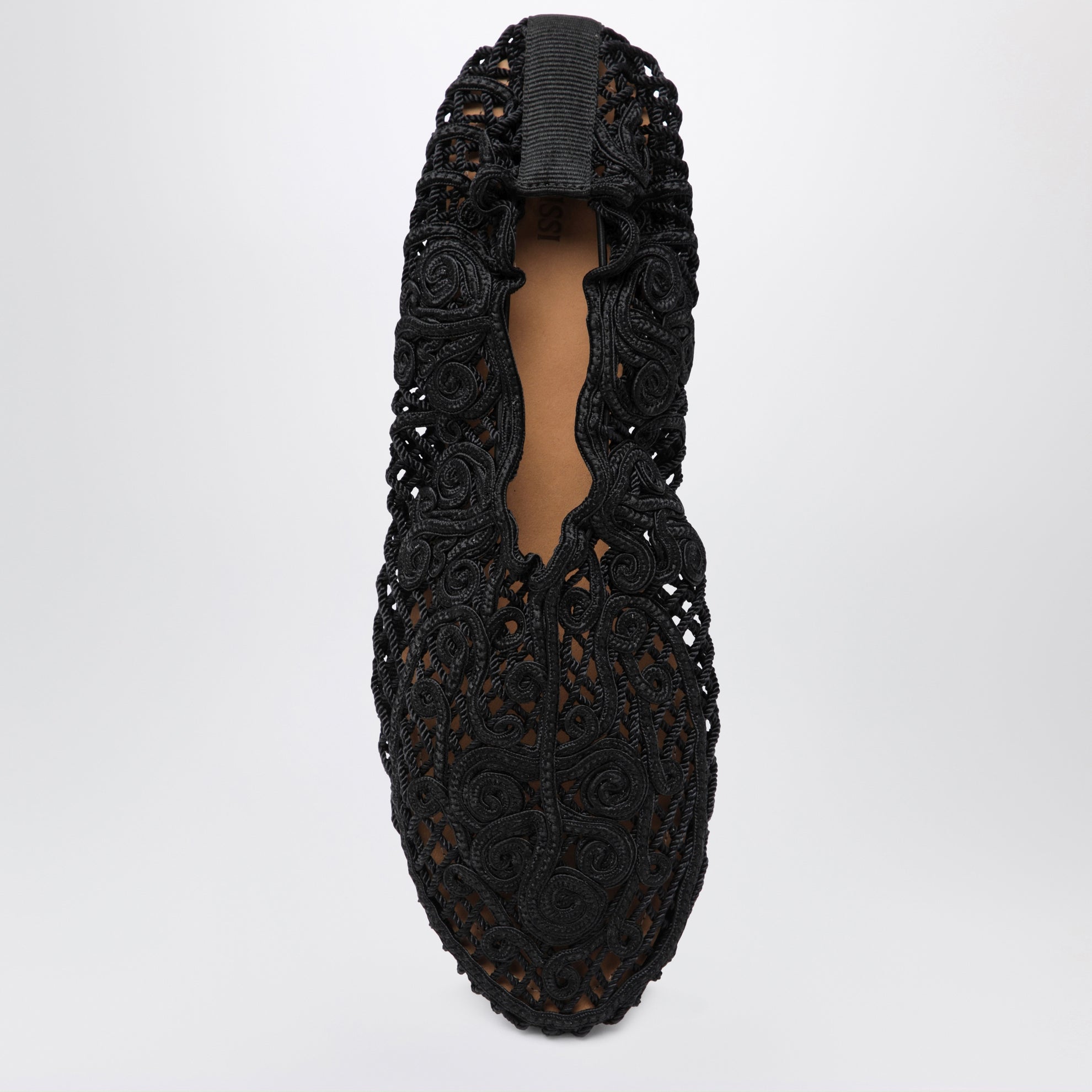 Black Iris crochet ballerina flats