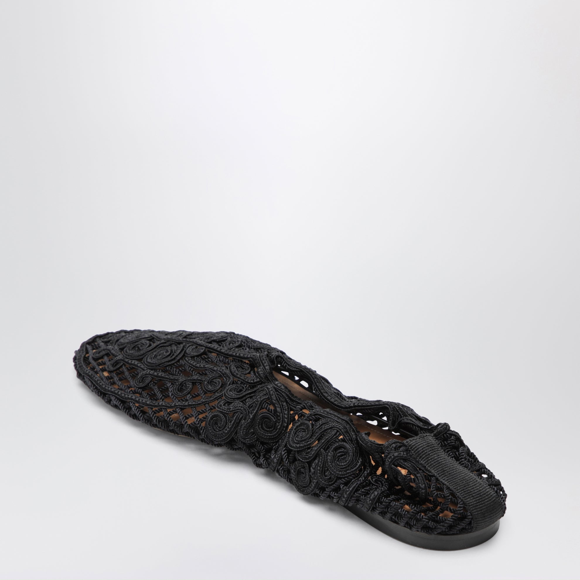Black Iris crochet ballerina flats