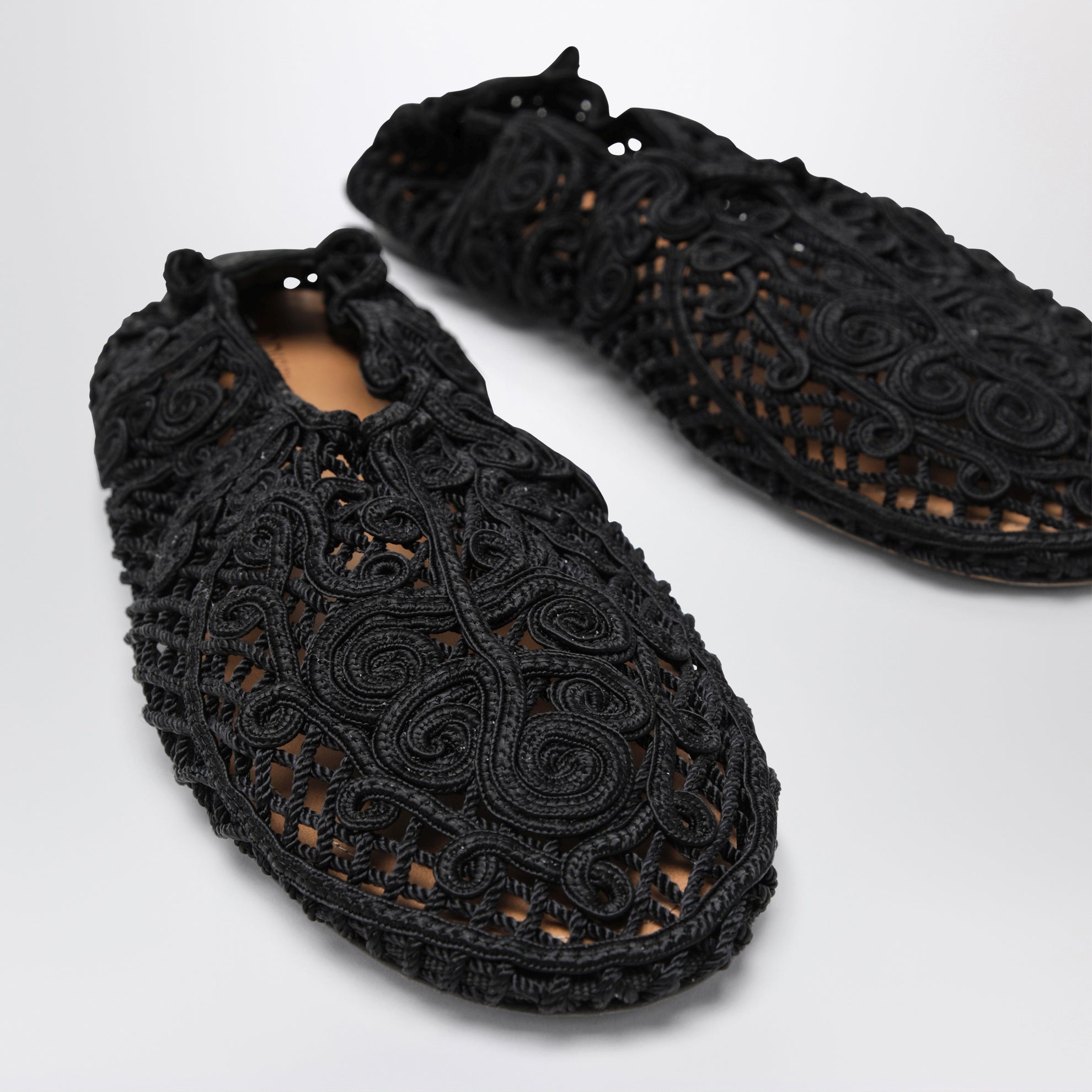 Black Iris crochet ballerina flats