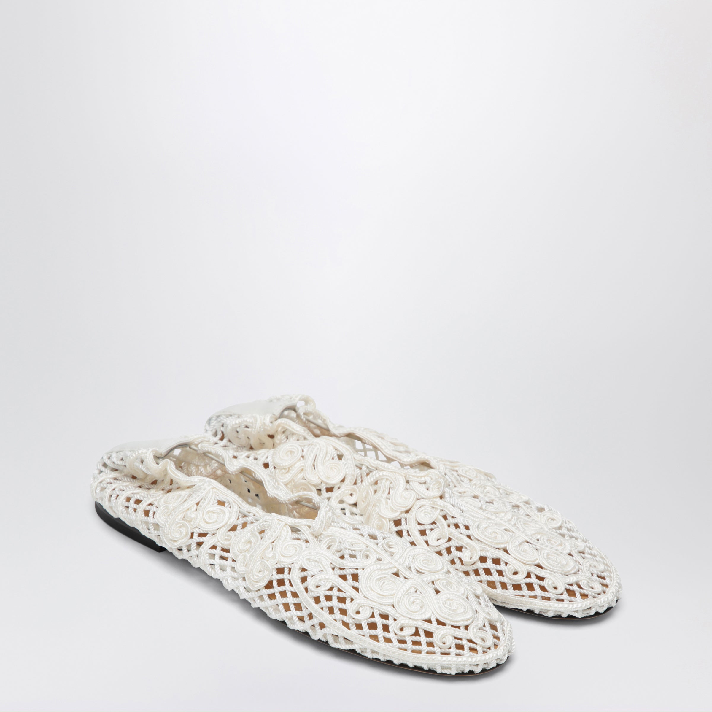 Odissi White Iris crochet ballerina flats | TheDoubleF