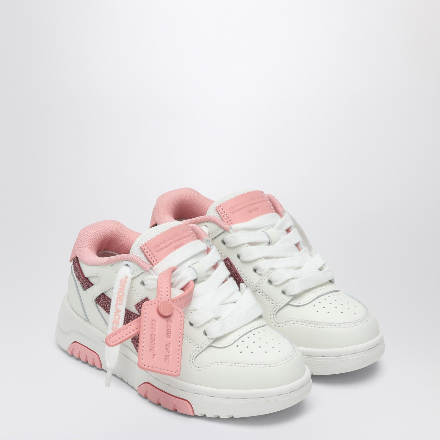 pink white off white sneakers