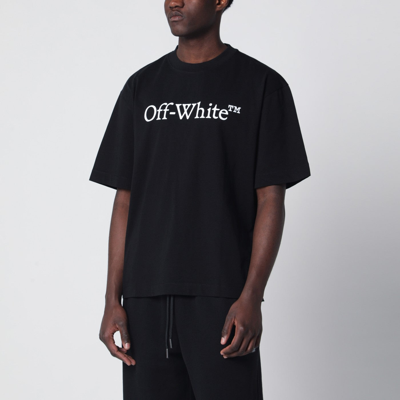 Black T-shirt with logo print