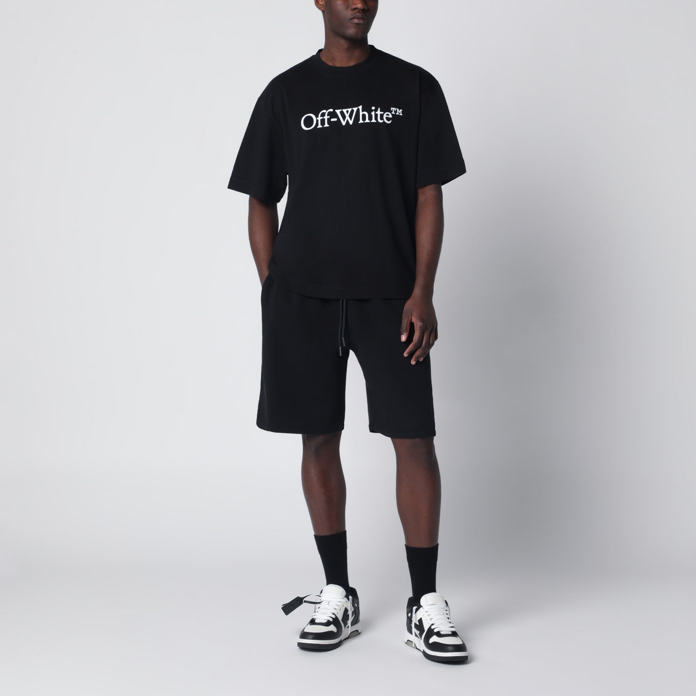 Black T-shirt with logo print