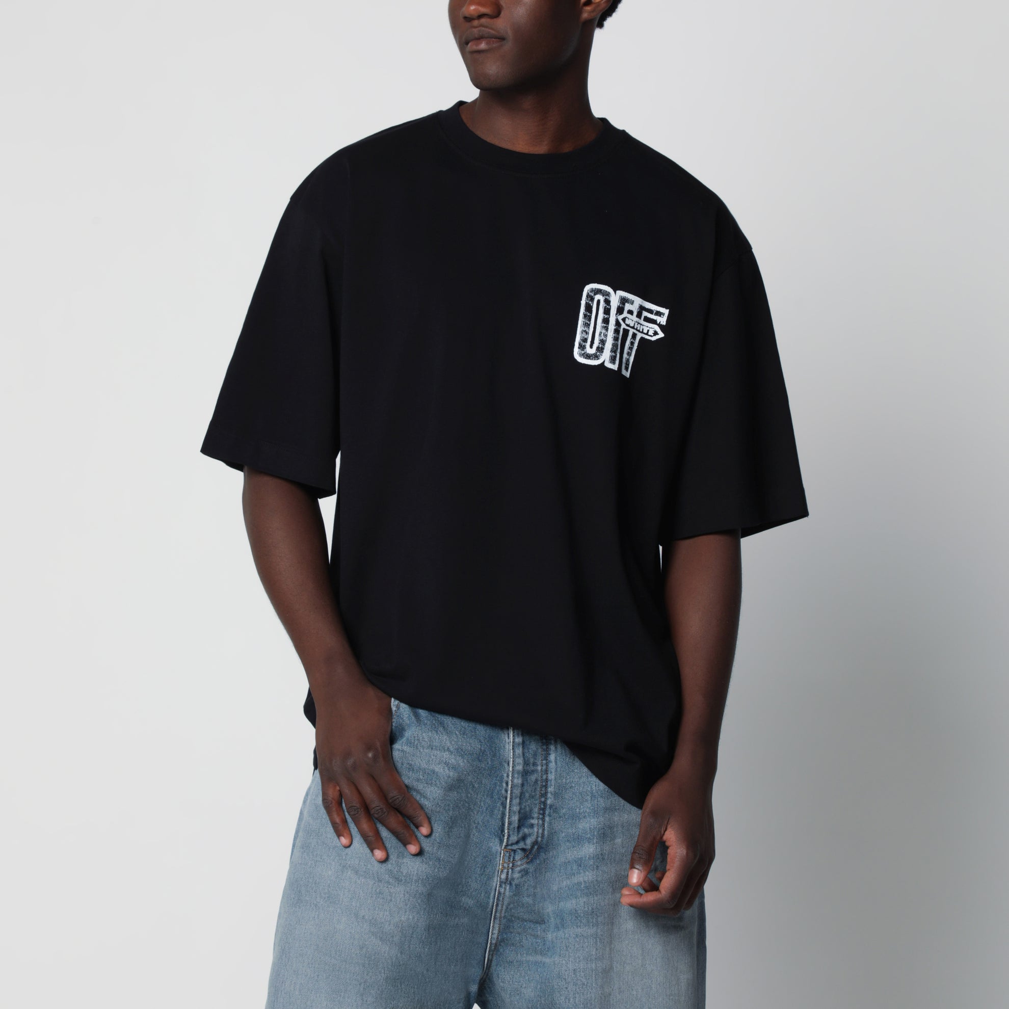 T-shirt Motion Arrow con logo in cotone nera