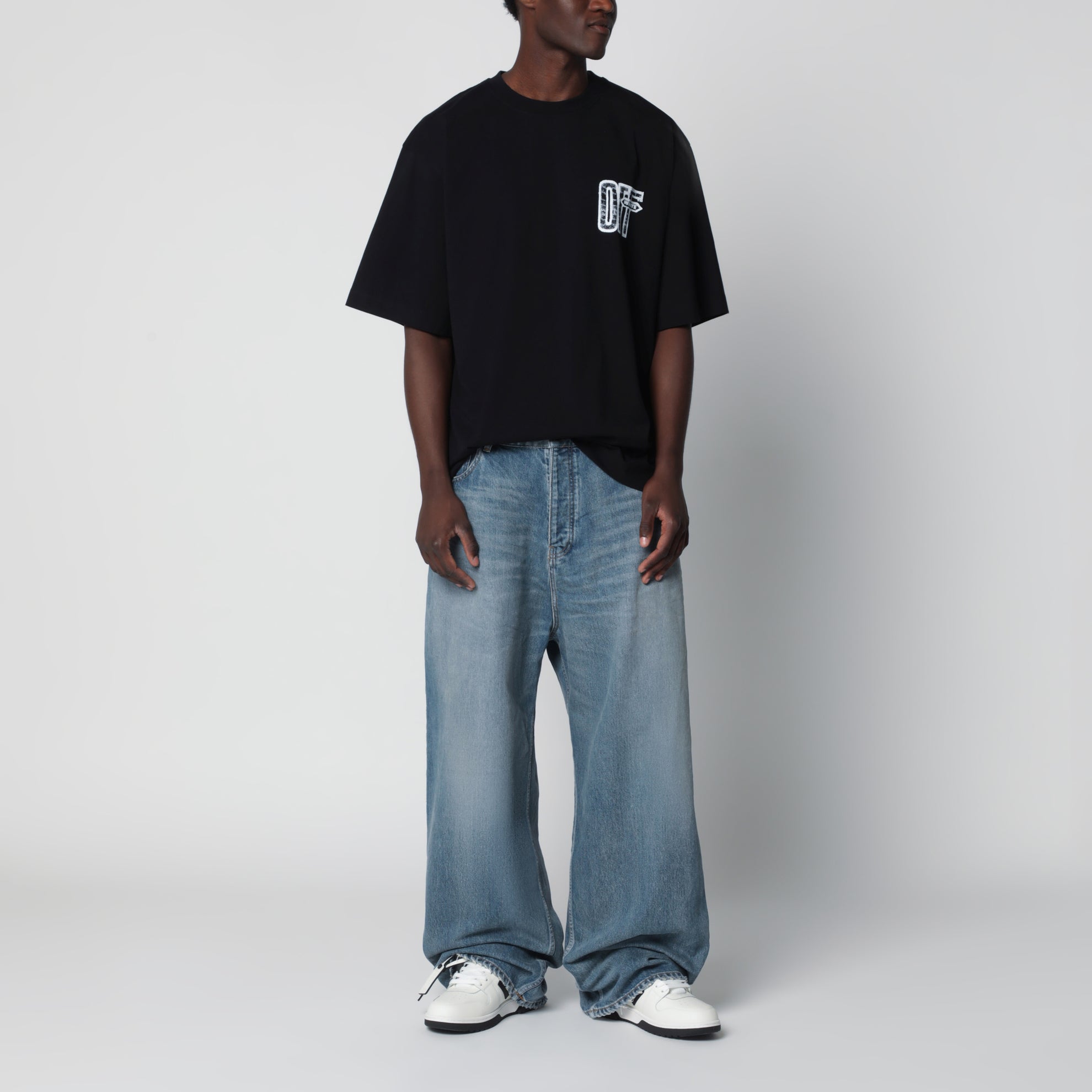 T-shirt Motion Arrow con logo in cotone nera