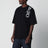 T-shirt girocollo con logo stampato in cotone nero