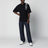 T-shirt girocollo con logo stampato in cotone nero
