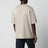 Beige cotton crew-neck T-shirt with printed logo