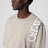 Beige cotton crew-neck T-shirt with printed logo