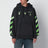 Sweat-shirt noir délavé avec imprimés logo
