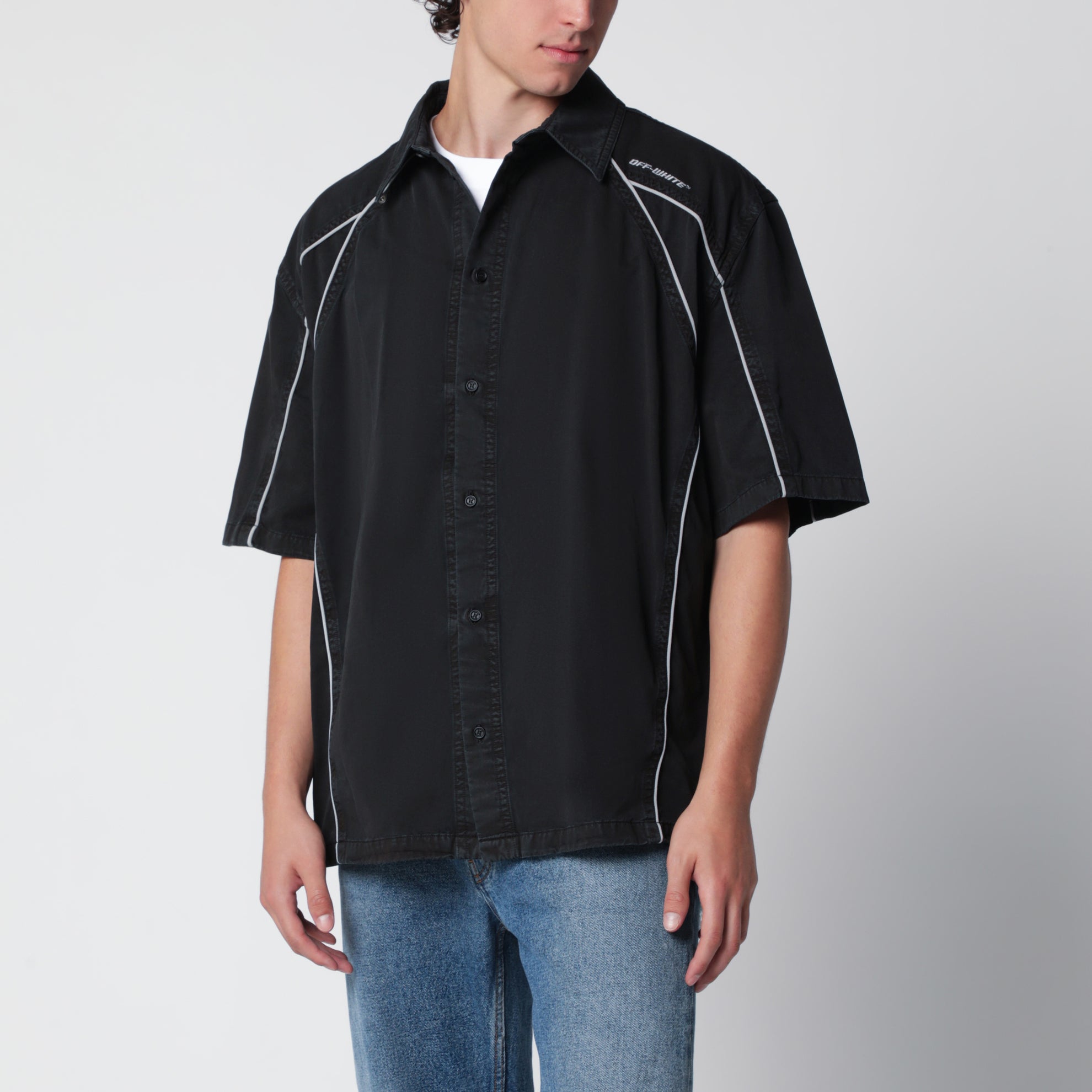 Camicia Bowling OWR Garment-Dyed Gabardine Sporty nera