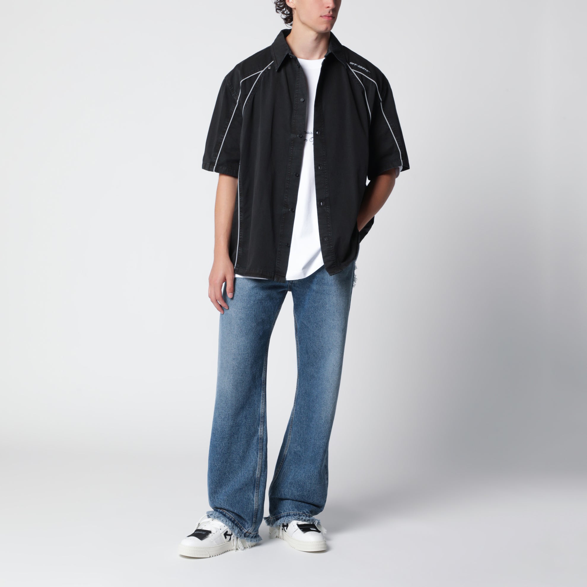 Camicia Bowling OWR Garment-Dyed Gabardine Sporty nera