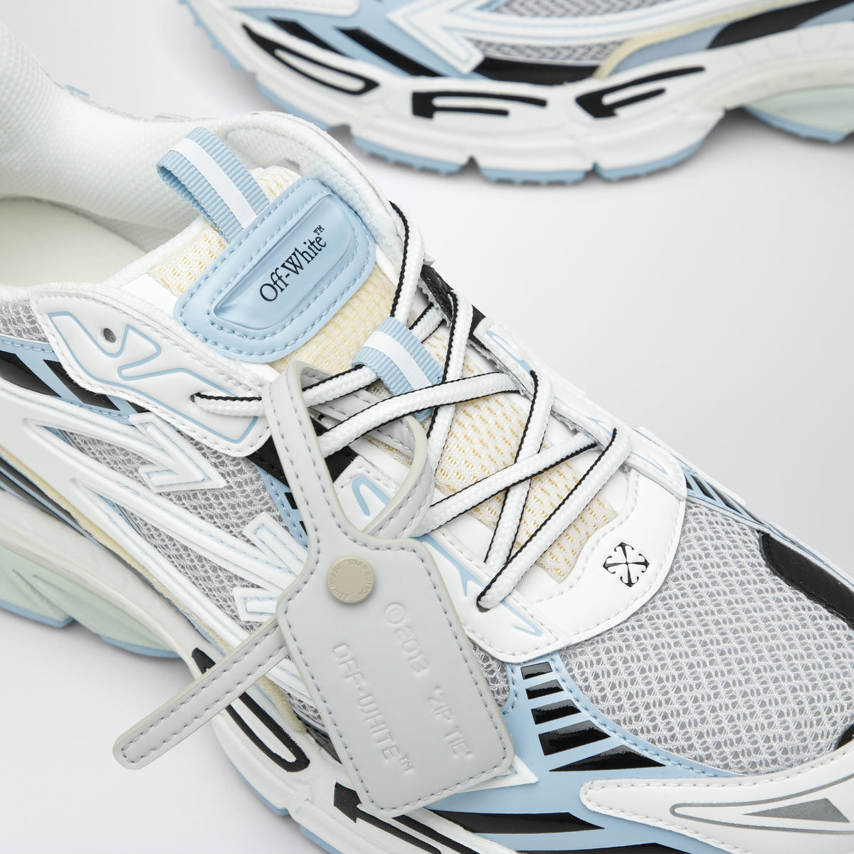 White/Light Blue Be Right Back sneakers