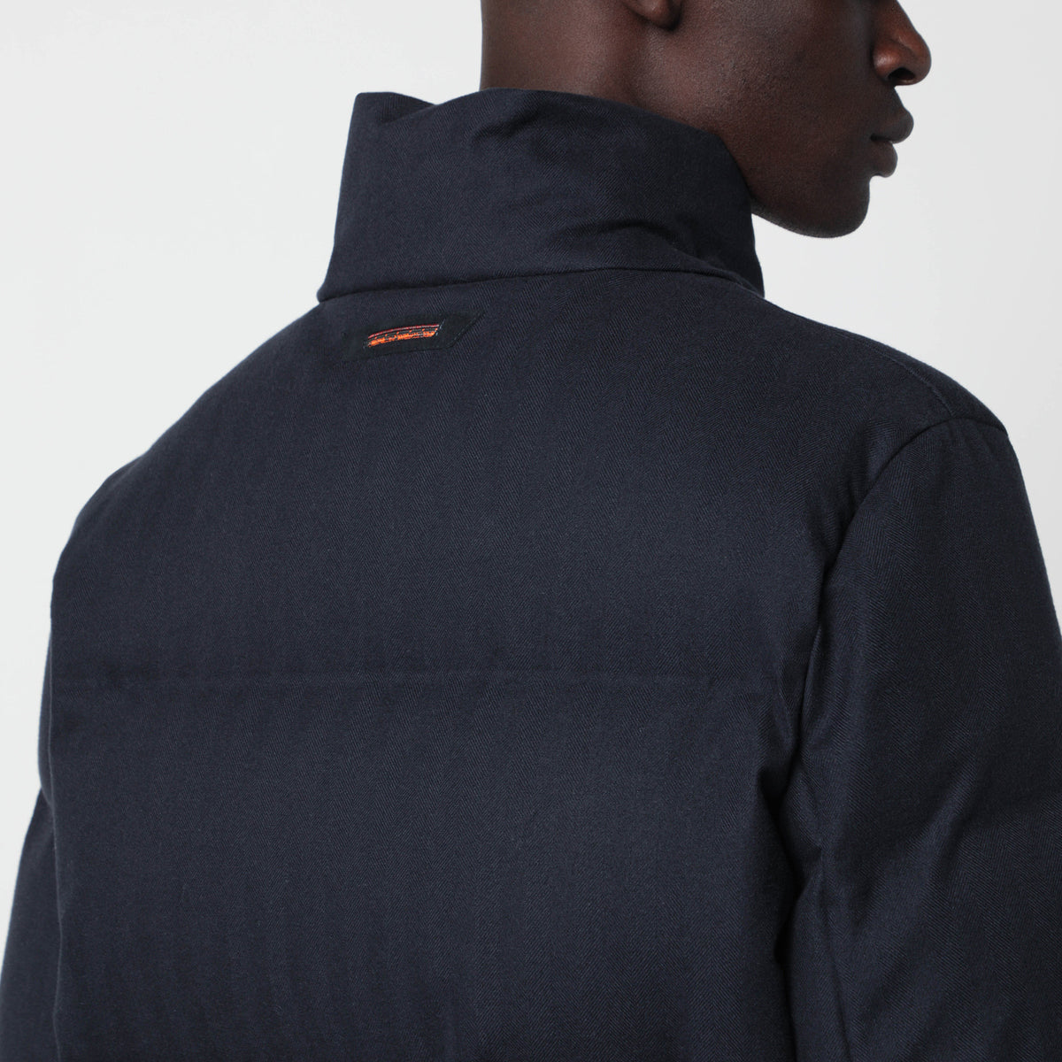 Piumino Tribeca blu navy in cotone e cashmere