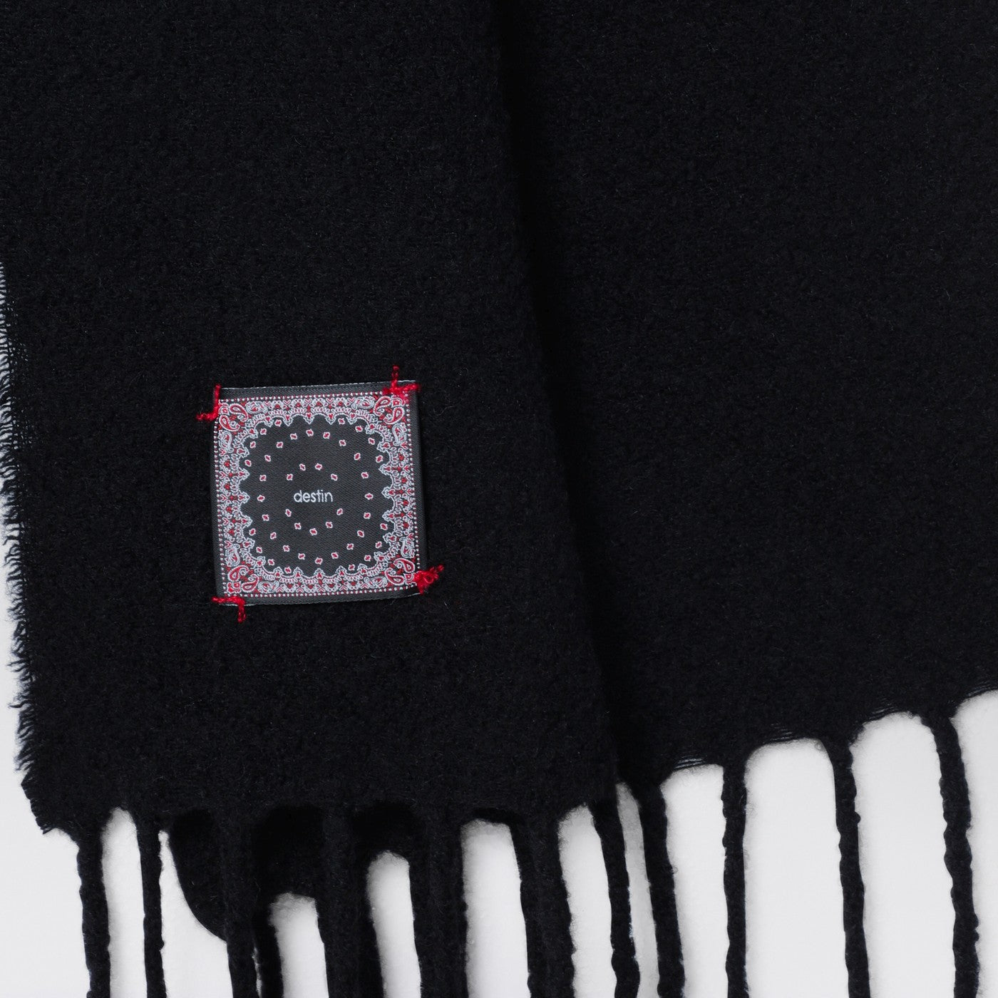 Black wool and cahsmere scarf