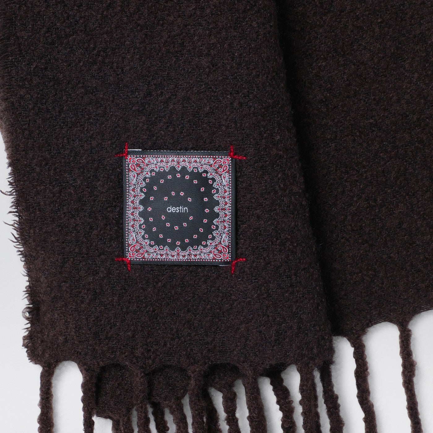 Sciarpa in lana e cashmere marrone ebano