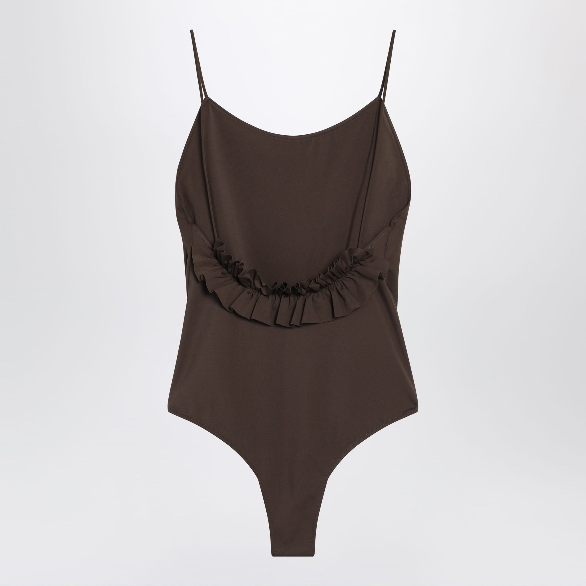 Costume da bagno Cabana marrone con volant