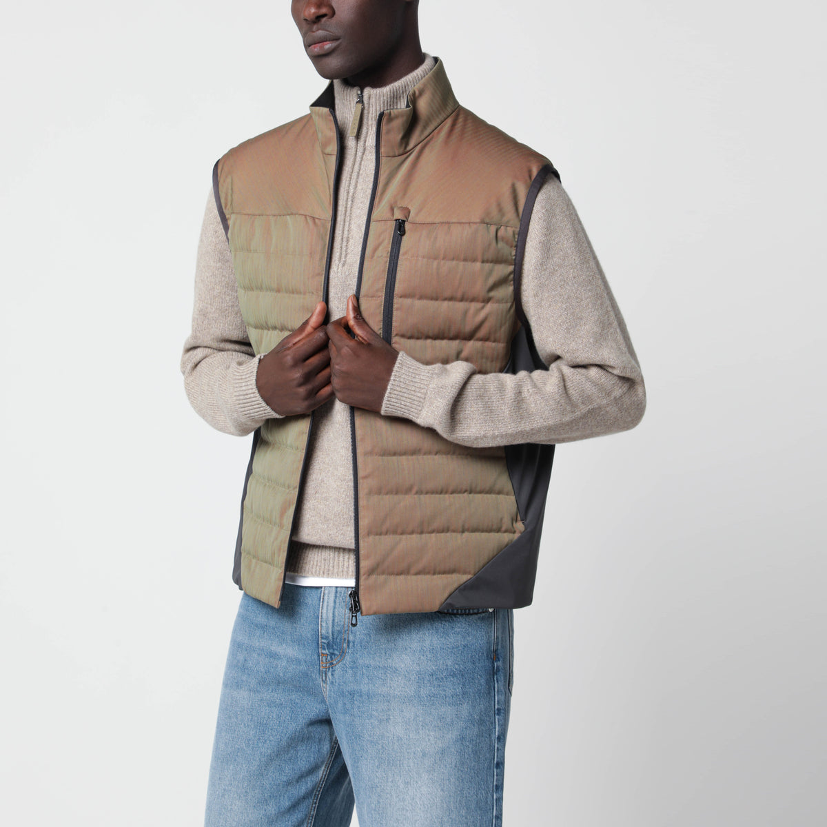 Gilet Intrepid imbottito iridescente in tech-wool