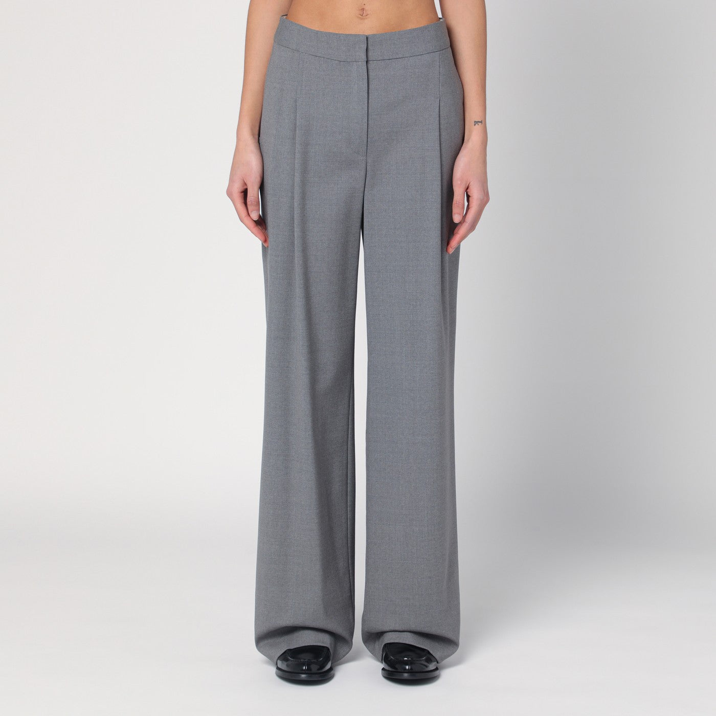 Pantalone ampio grigio in lana