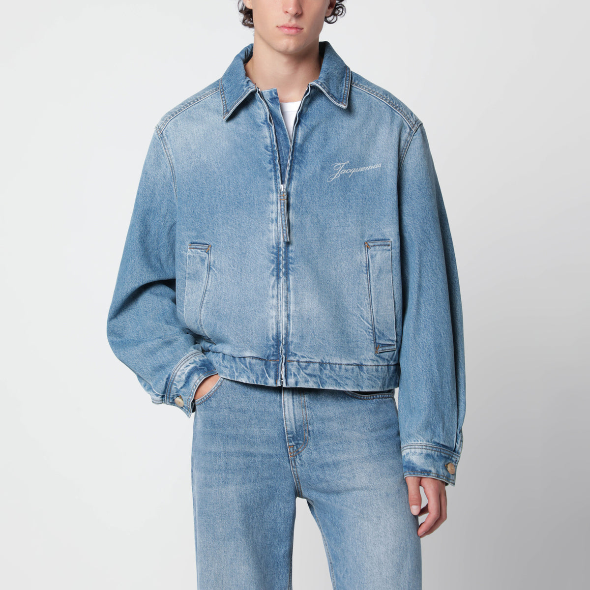 Veste de-Nîmes Canevas bleue en denim de coton