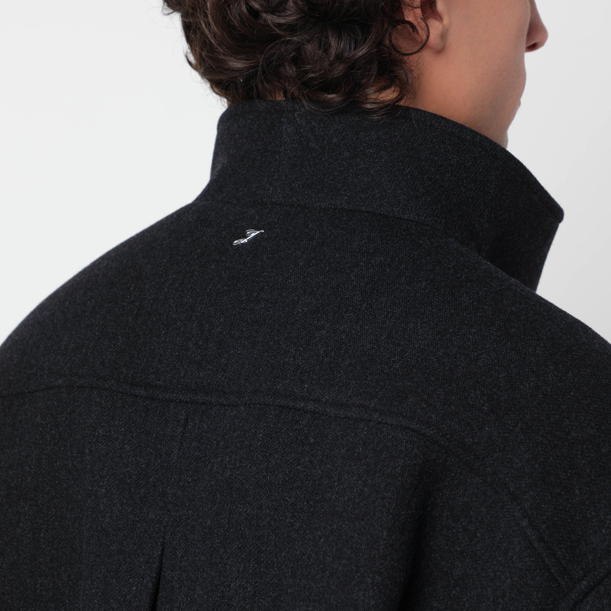 Dark grey bomber jacket in wool blend