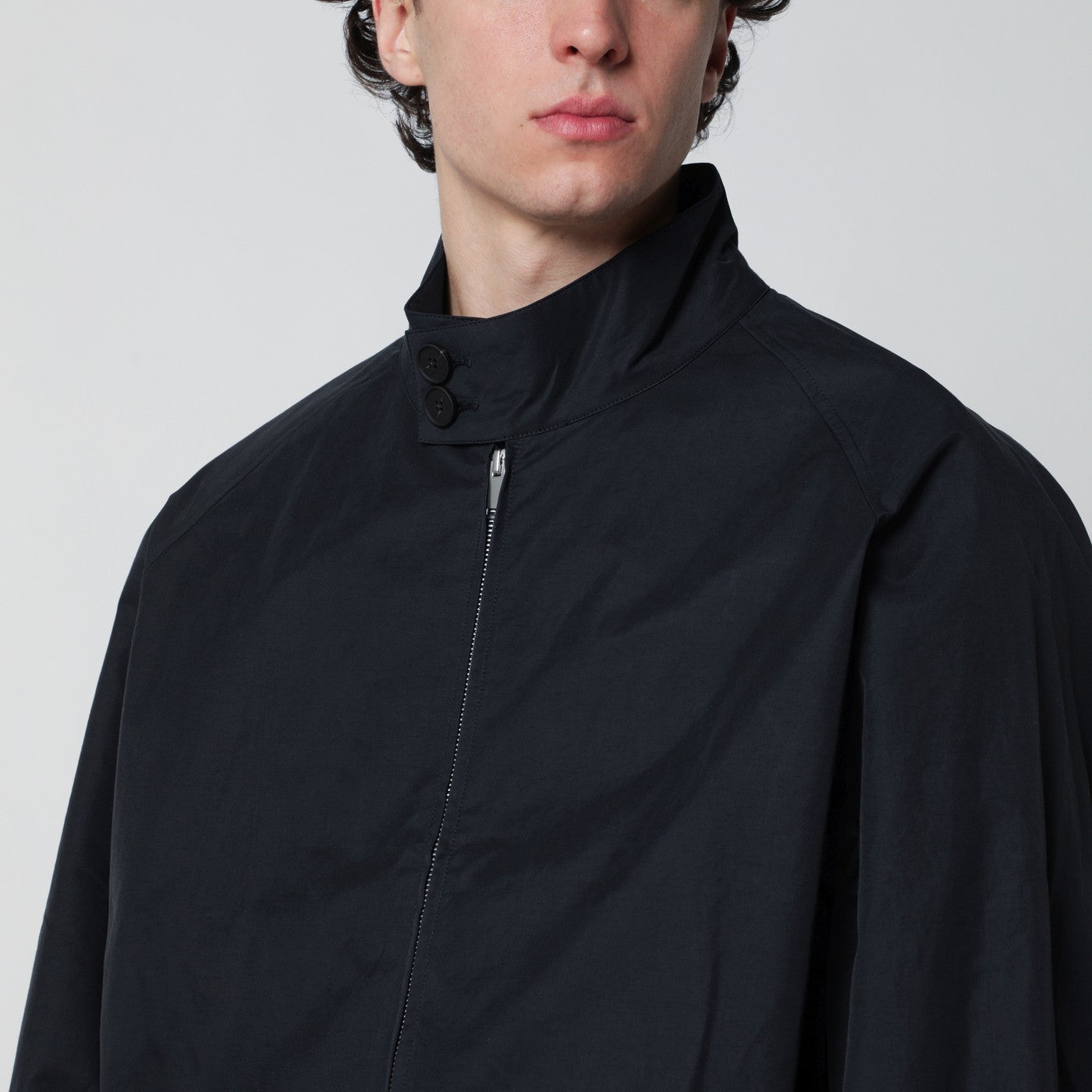 STUDIO NICHOLSON Over bomber jacket ink blue cotton-blend | TheDoubleF