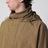 Short hooded parka in khaki cotton