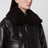 Blouson Pilot couleur ébène en cuir bovin brillant