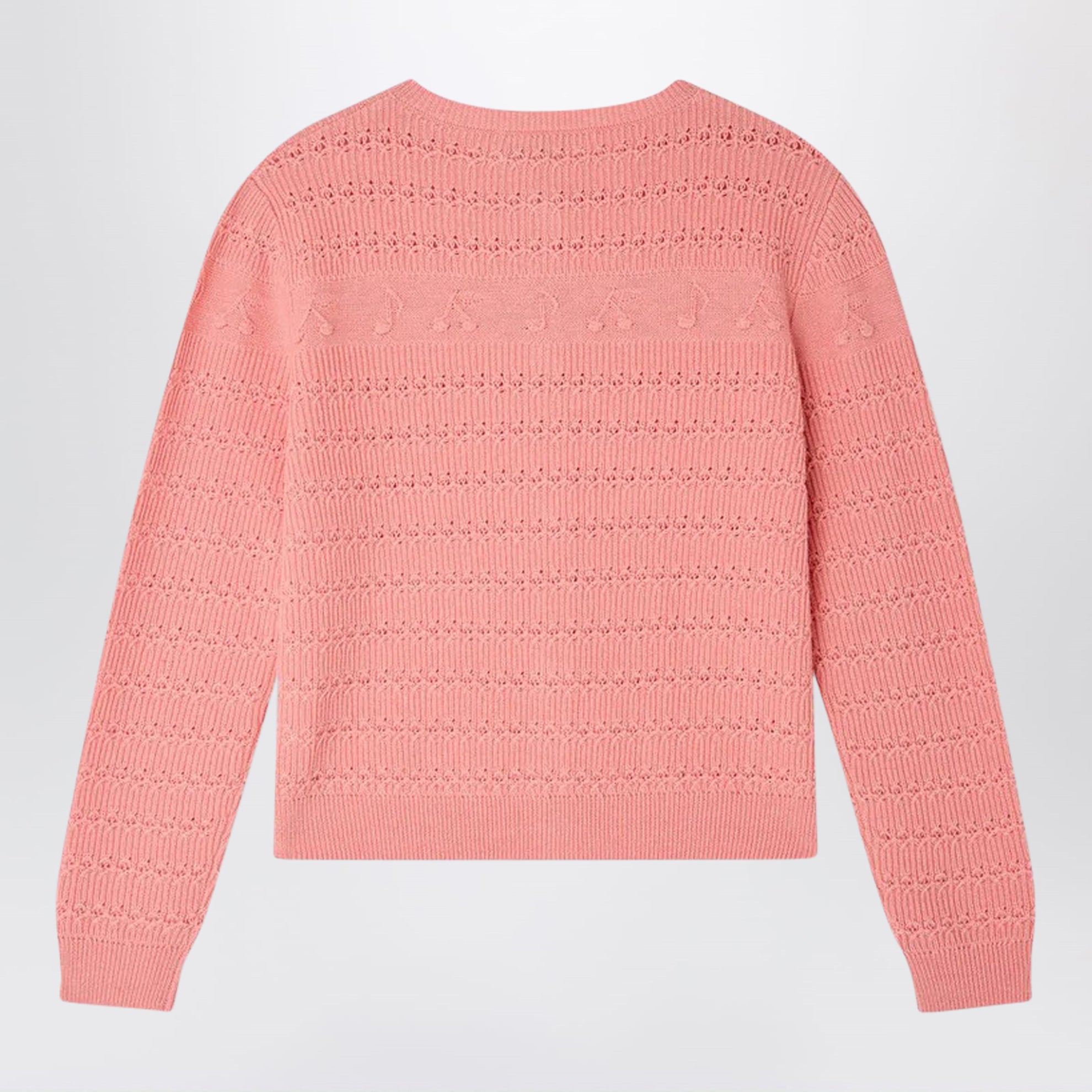 Cardigan Mia con ciliegie e note musicali in misto lana