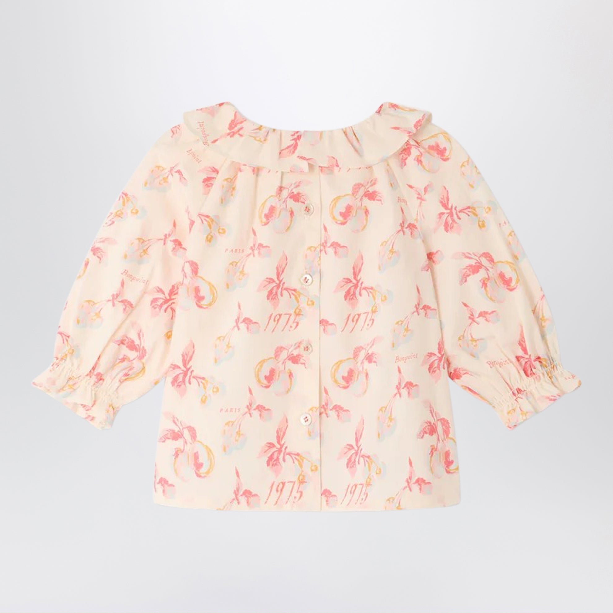 Écru Dolci blouse with cherry print