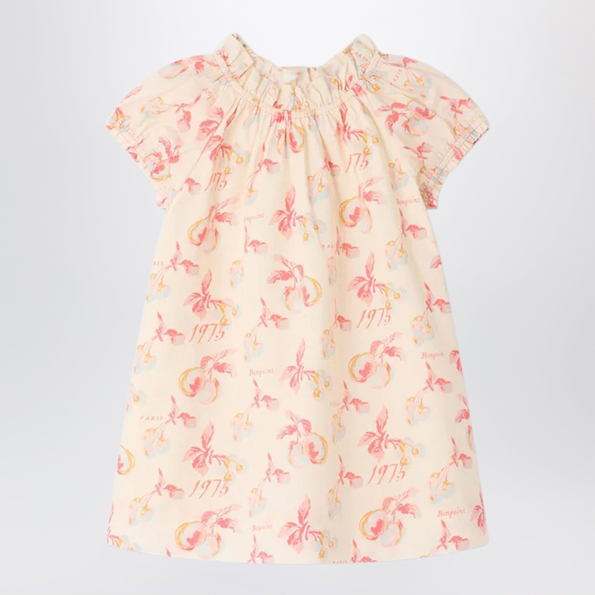 Sidwell dress in ecru with print in organic cotton